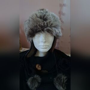 Fur Trapper Hat - Gray